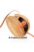 sling bags rattan ata round circle plain pattern with batik lining